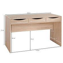 Schreibtisch >MASSA< in Eiche Dekor - 120x75x55cm (BxHxT)