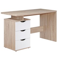 Schreibtisch >MASSA< in Eiche Dekor / weiss - 120x76x53cm (BxHxT)