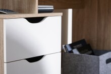 Schreibtisch >MASSA< in Eiche Dekor / weiss - 120x76x53cm (BxHxT)