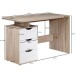 Schreibtisch >MASSA< in Eiche Dekor / weiss - 120x76x53cm (BxHxT)