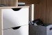 Schreibtisch >MASSA< in Eiche Dekor / weiss - 120x76x53cm (BxHxT)