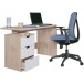Schreibtisch >MASSA< in Eiche Dekor / weiss - 120x76x53cm (BxHxT)