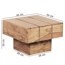 Couchtisch >WL1.756< in Akazie, Massivholz - 44x30x44cm (BxHxT)