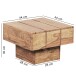 Couchtisch >WL1.756< in Akazie, Massivholz - 44x30x44cm (BxHxT)