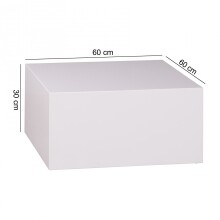 Couchtisch >MONOBLOC< in Weiß, MDF - 60x30x60cm (BxHxT)