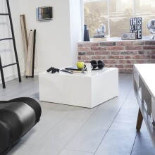Couchtisch >MONOBLOC< in Weiß, MDF - 60x30x60cm (BxHxT)