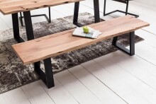 Sitzbank >GAYA< in Akazie, Massivholz - 160x45x40cm (BxHxT)