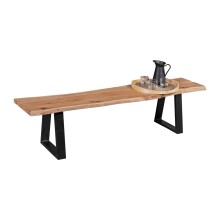Sitzbank >GAYA< in Akazie, Massivholz - 160x45x40cm (BxHxT)
