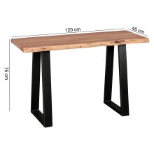 Konsolentisch >GAYA< in Akazie, Massivholz - 120x75x45cm (BxHxT)