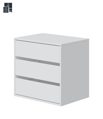 Schubkasteneinsatz >Arc< in Weiß - 60x57x44 (BxHxT)