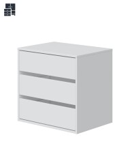 Schubkasteneinsatz >Arc< in Weiß - 60x57x44...