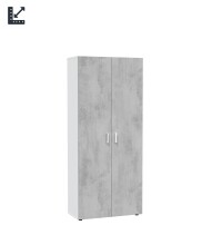 Mehrzweckschrank >Tidy< in Weiß / Beton Grau...