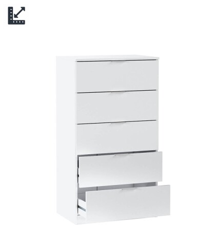 Hochkommode >Chest of drawers< in Artik-Weiß - 60x110x40 (BxHxT)