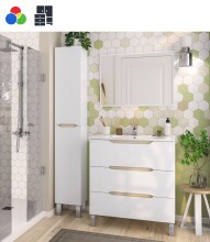 Badezimmer-Set >LEA< (3-tlg.) in Weiß...