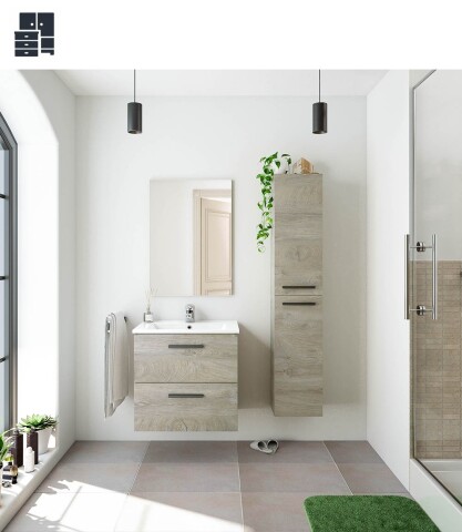 Badezimmer-Set >ARUBA< in Alaska-Eiche - 60x57x45 (BxHxT)