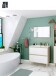 Badezimmer-Set >VERONA< in Eiche Dekor / Weiß Hochglanz - 80x80x45 (BxHxT)