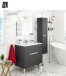 Badezimmer-Set >LOTTO< in Anthrazit-Grau/Eiche - 80x80x45 (BxHxT)