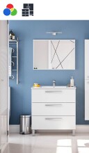Badezimmer-Set >ATHENA< in weiß glänzend...