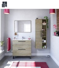 Badezimmer-Set >ATHENA< in Alaska-Eiche - 80x80x45...
