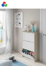Schuhkipper >Shoe cabinet< in Eiche/Weiß...