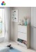 Schuhkipper >Shoe cabinet< in Eiche/Weiß Hochglanz - 60x113x22 (BxHxT)