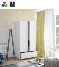 Kleiderschrank >GARONA< 2 Türen, 1 Schublade,...
