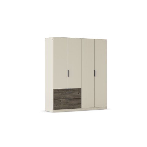 Drehtürenschrank >Koda< in champagner / Atlantic Oak dunkel - 181x210x54 (BxHxT)