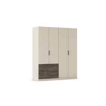 Drehtürenschrank >Koda< in champagner / Atlantic Oak dunkel - 181x210x54 (BxHxT)