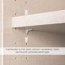 Drehtürenschrank >Koda< in champagner / Atlantic Oak dunkel - 181x210x54 (BxHxT)