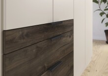 Drehtürenschrank >Koda< in champagner / Atlantic Oak dunkel - 181x210x54 (BxHxT)