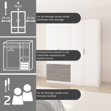 Drehtürenschrank >Koda< in champagner / Atlantic Oak dunkel - 181x210x54 (BxHxT)
