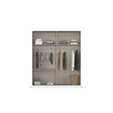 Drehtürenschrank >Koda< in champagner / Atlantic Oak dunkel - 181x210x54 (BxHxT)