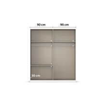 Drehtürenschrank >Koda< in champagner / Atlantic Oak dunkel - 181x210x54 (BxHxT)