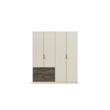 Drehtürenschrank >Koda< in champagner / Atlantic Oak dunkel - 181x210x54 (BxHxT)