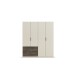 Drehtürenschrank >Koda< in champagner / Atlantic Oak dunkel - 181x210x54 (BxHxT)