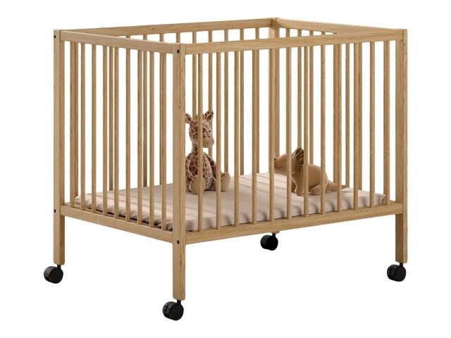 Beistellbett >Dino< in natur lackiert, Buche massiv - 80x89,5x99,4cm (BxHxT)