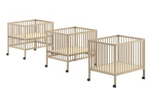 Beistellbett >Dino< in natur lackiert, Buche massiv - 80x89,5x99,4cm (BxHxT)
