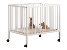 Beistellbett >Dino< in weiß lackiert, Buche massiv - 80x89,5x99,4cm (BxHxT)