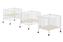 Beistellbett >Dino< in weiß lackiert, Buche massiv - 80x89,5x99,4cm (BxHxT)