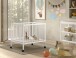 Beistellbett >Dino< in weiß lackiert, Buche massiv - 80x89,5x99,4cm (BxHxT)