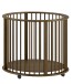 Babybett >Dino< in Farbe Nussbaum, Buche massiv - 85,5x98,5cm (HxD)