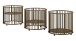 Babybett >Dino< in Farbe Nussbaum, Buche massiv - 85,5x98,5cm (HxD)