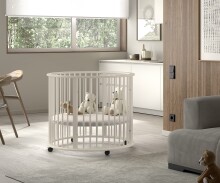 Babybett >Dino< in Farbe Clay, Buche massiv - 85,5x98,5cm (HxD)