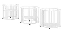 Babybett >Dino< in Farbe Clay, Buche massiv - 85,5x98,5cm (HxD)