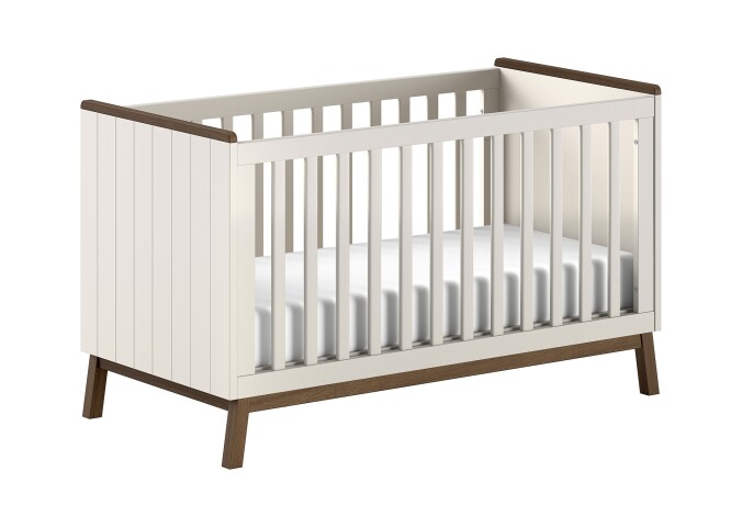Babybett >Sezane< in Clay/Kiefer Nussbaum, MDF und Kiefer - 145x85x76cm (BxHxT)