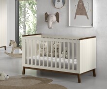 Babybett >Sezane< in Clay/Kiefer Nussbaum, MDF und Kiefer - 145x85x76cm (BxHxT)