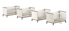 Babybett >Sezane< in Clay/Kiefer Nussbaum, MDF und Kiefer - 145x85x76cm (BxHxT)