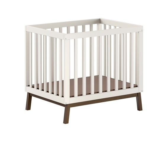Babybett >Sezane< in Farbe Nussbaum / Clay, MDF / Kiefer - 100x91,5x80cm (BxHxT)