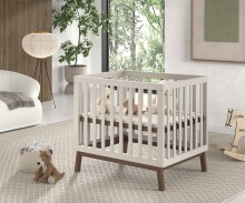 Babybett >Sezane< in Farbe Nussbaum / Clay, MDF / Kiefer - 100x91,5x80cm (BxHxT)