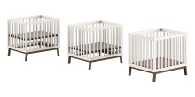 Babybett >Sezane< in Farbe Nussbaum / Clay, MDF / Kiefer - 100x91,5x80cm (BxHxT)